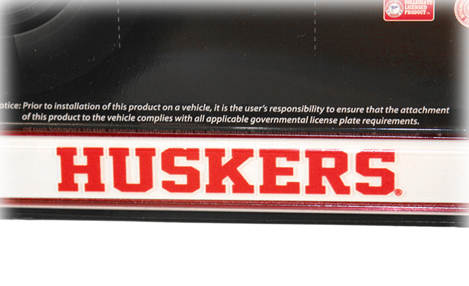 Nebraska Huskers Red Chrome License Frame