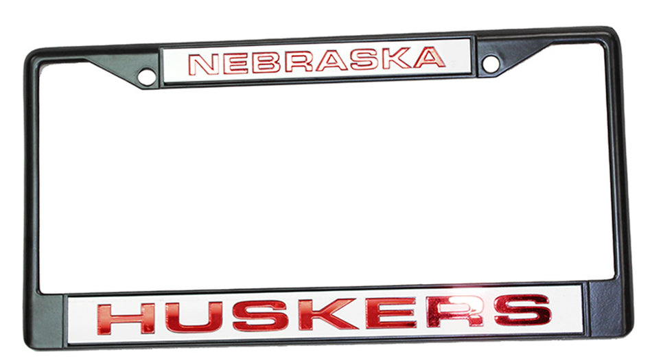 Nebraska Huskers Black Metal License Plate Frame