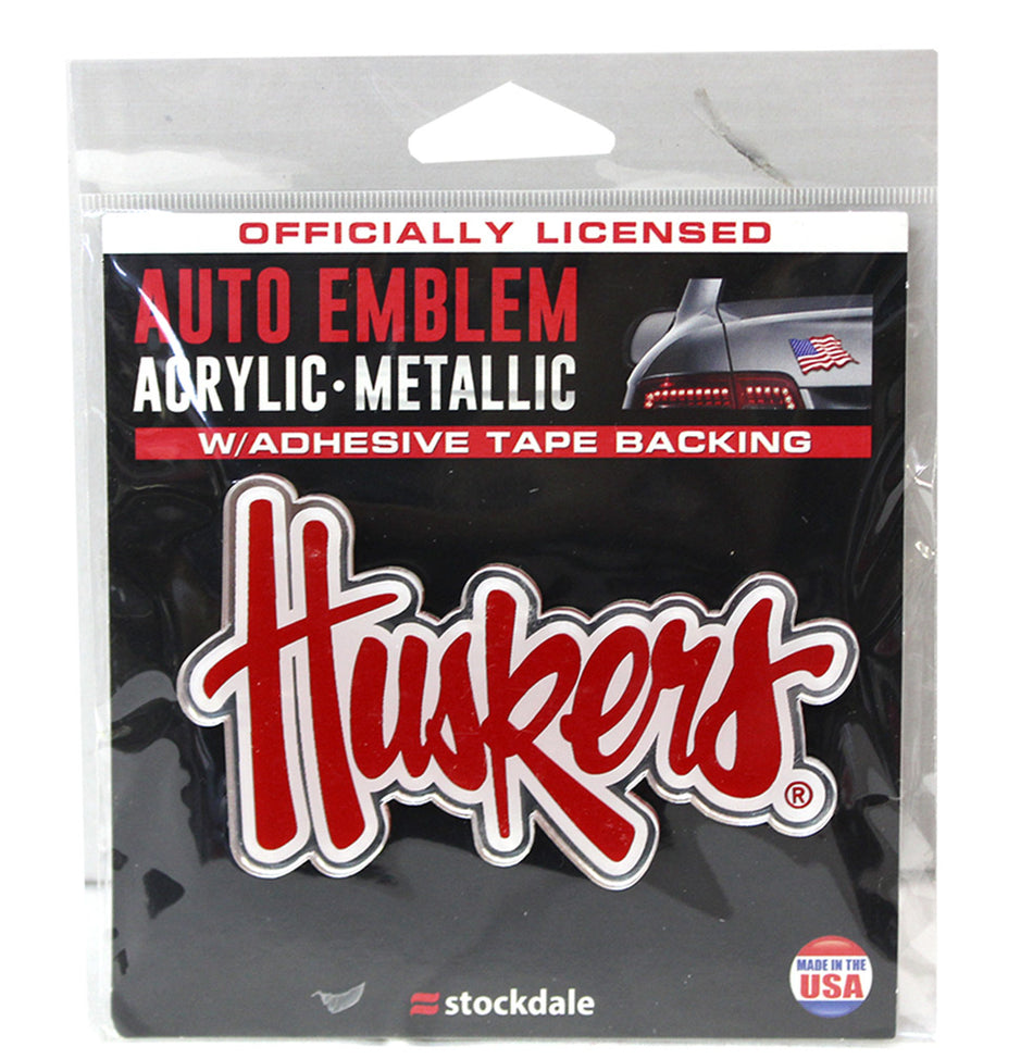 Huskers Script Auto Emblem