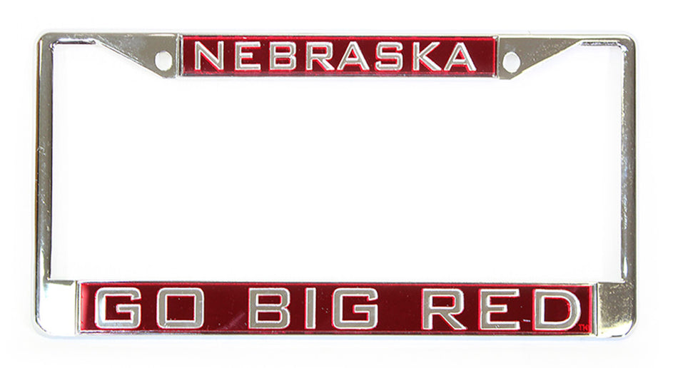 Go Big Red Metal Inlayed License Frame