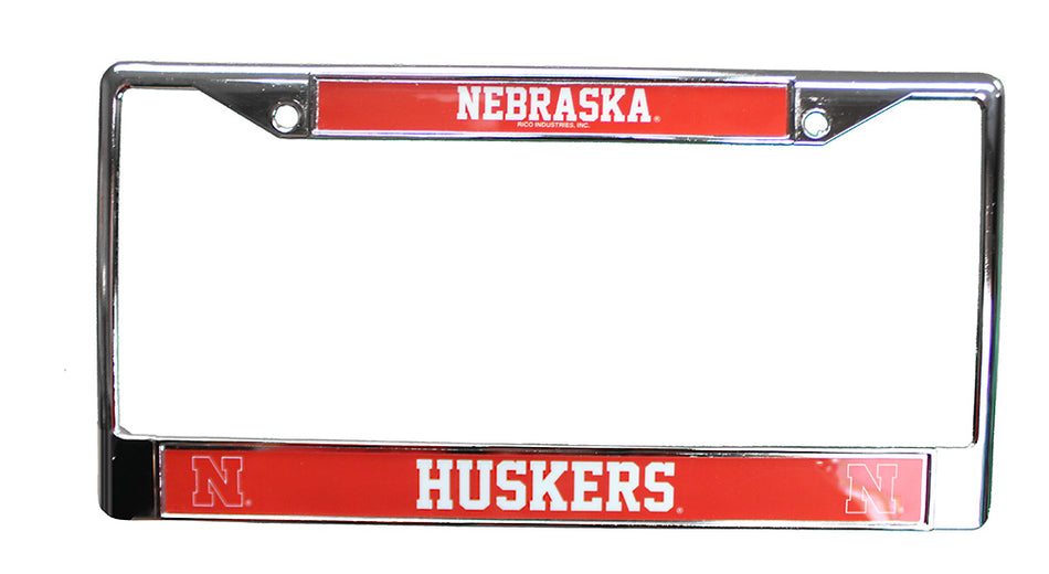 Chrome Huskers License Frame