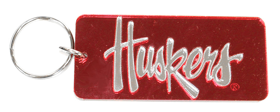 Huskers Inlayed Mirror Keychain