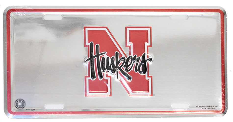 Husker Silver License Plate