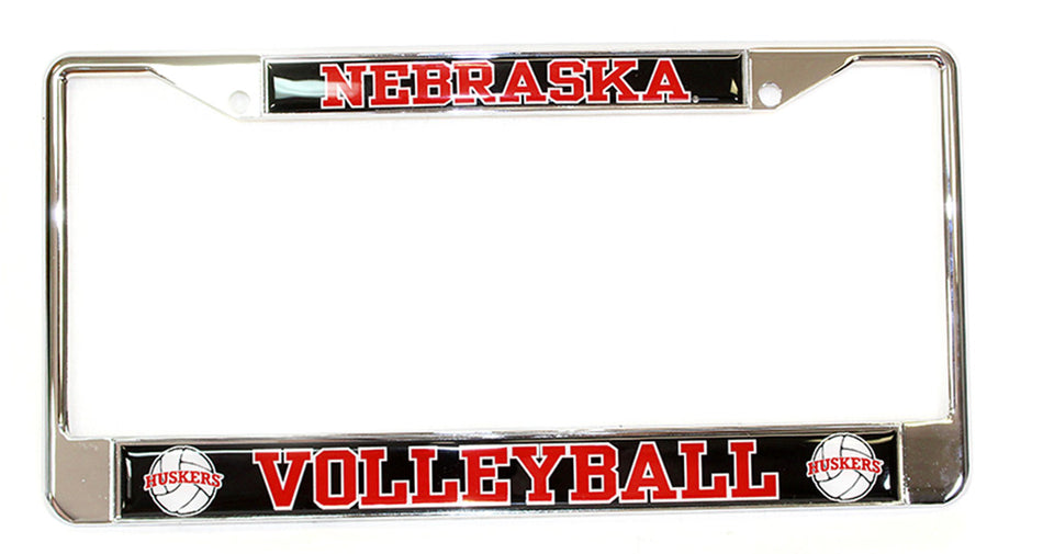 Chrome Nebraska Volleyball License Frame