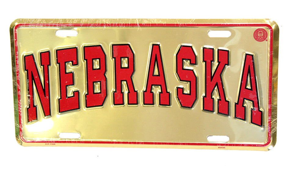 Gold Nebraska License Plate