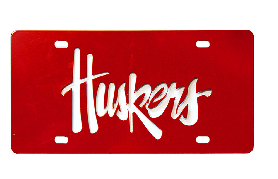 Huskers Metal License Plate