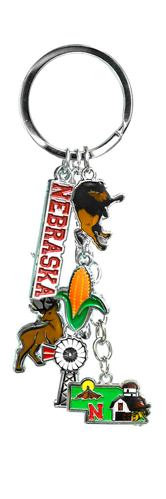 Nebraska Goodlife Charms Keychain