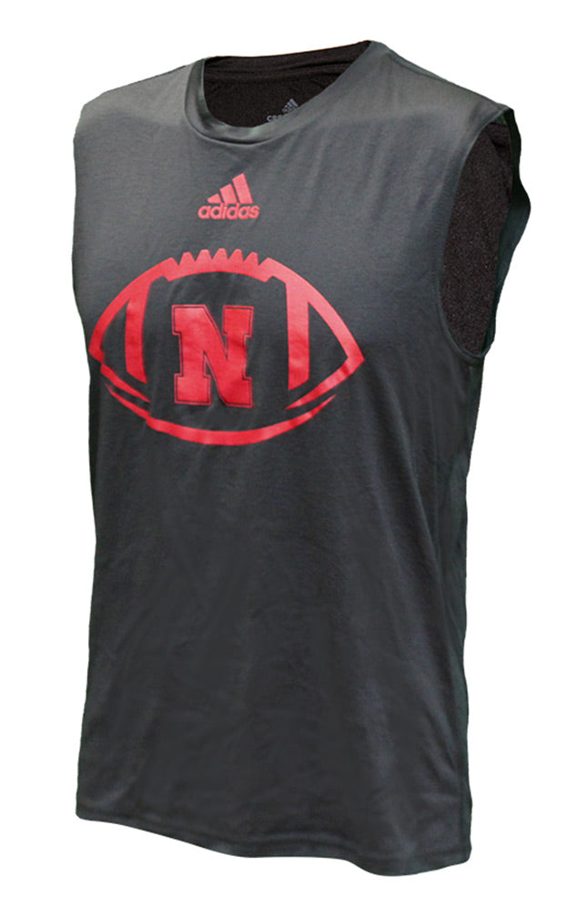 Adidas Nebraska Football Sleeveless Climalite Tee