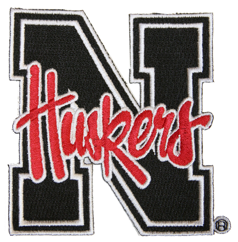 4 Inch Black N Huskers Patch S