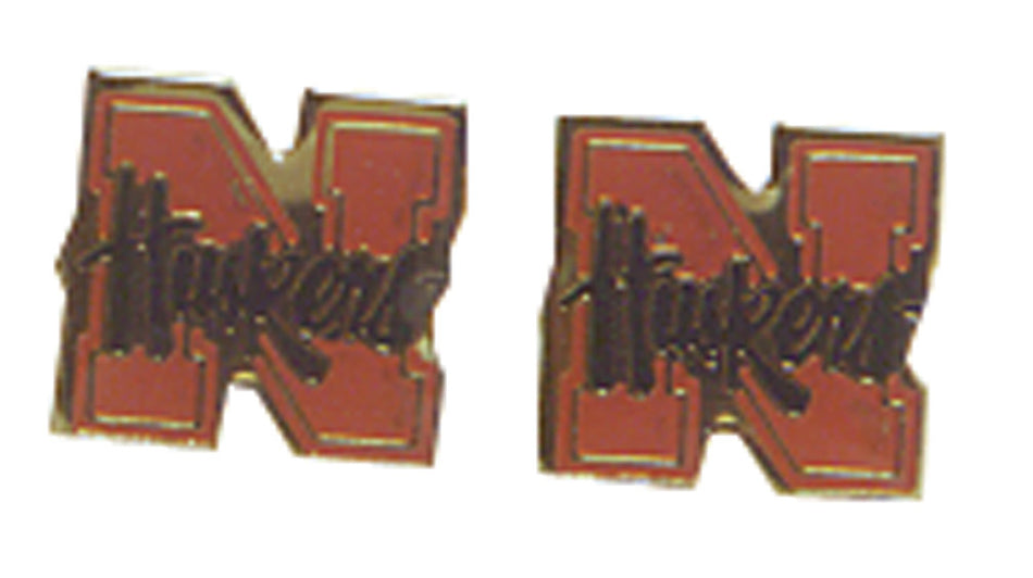 N Huskers Post Earrings