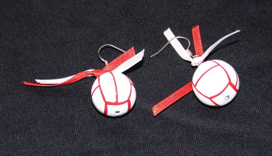 Wooden Volleyball Earrings