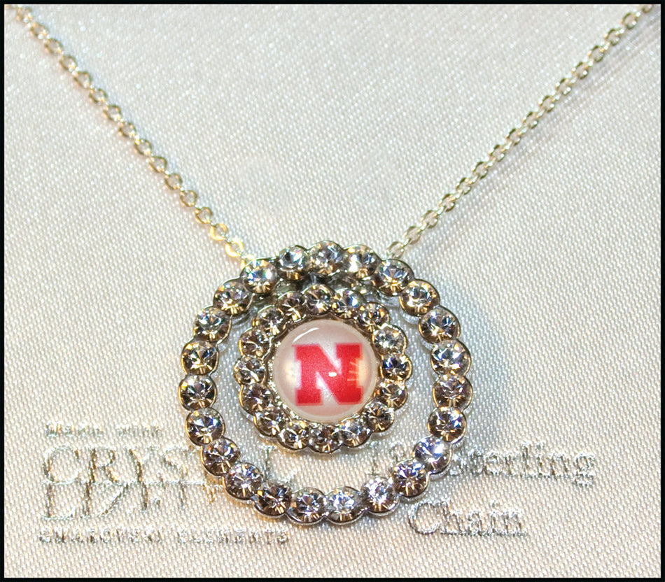 Crystal Double Circle Pendant
