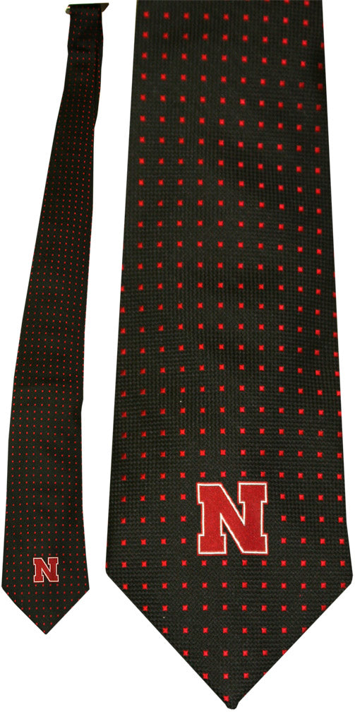 Black w/ Red Squares Jaquard Tie
