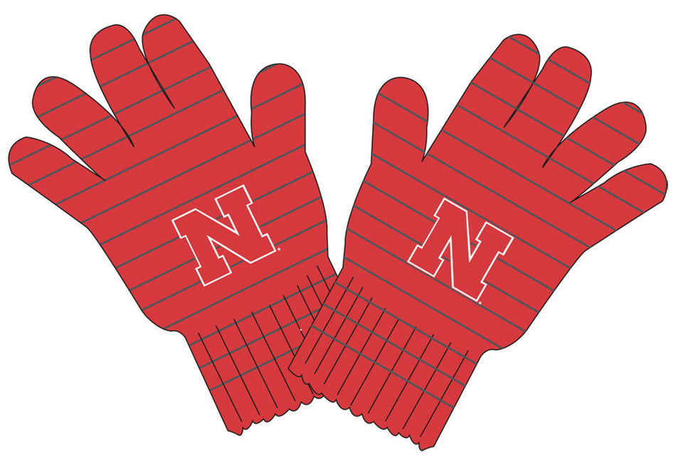 RIBBED GLOVES WITH 3D LOGO