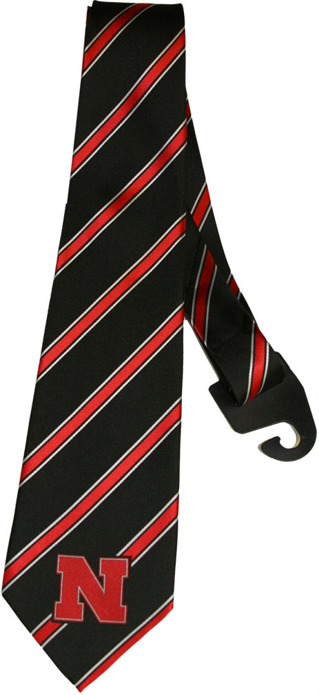 Nebraska Black N Red Striped Tie