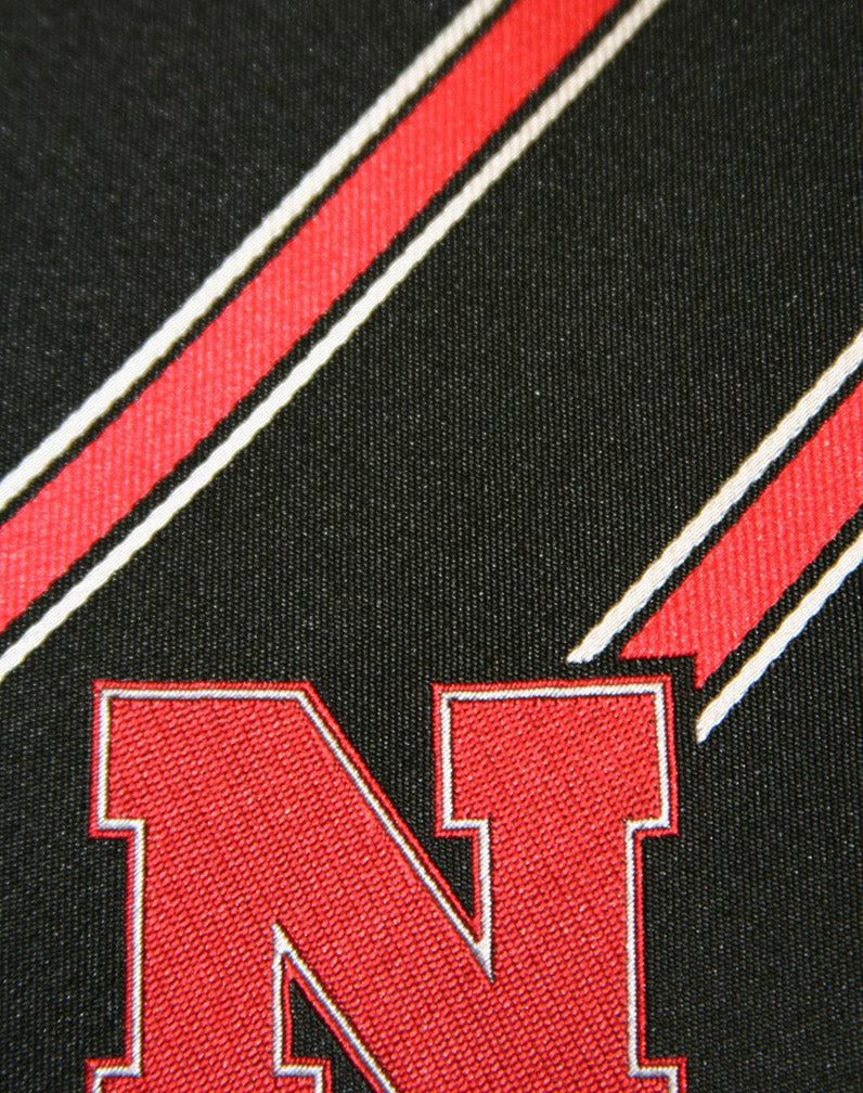 Nebraska Black N Red Striped Tie
