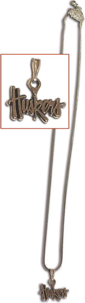 Huskers Script Necklace