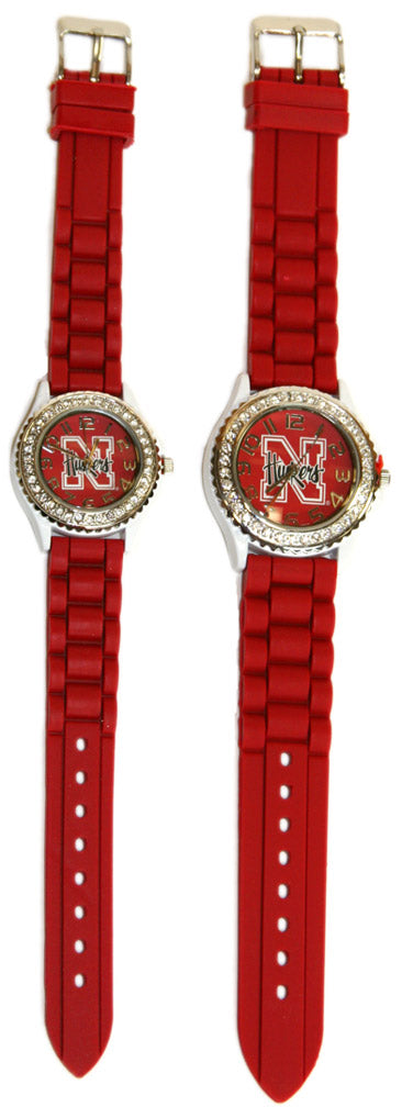 Nebraska Red/ White Jelly Watch