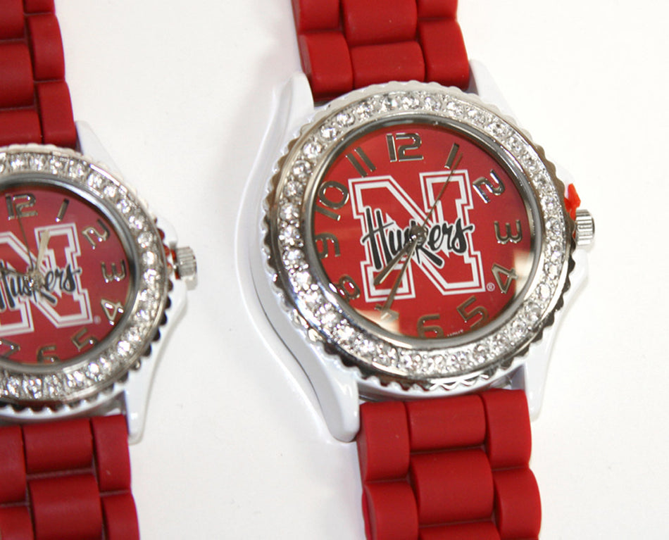 Nebraska Red/ White Jelly Watch