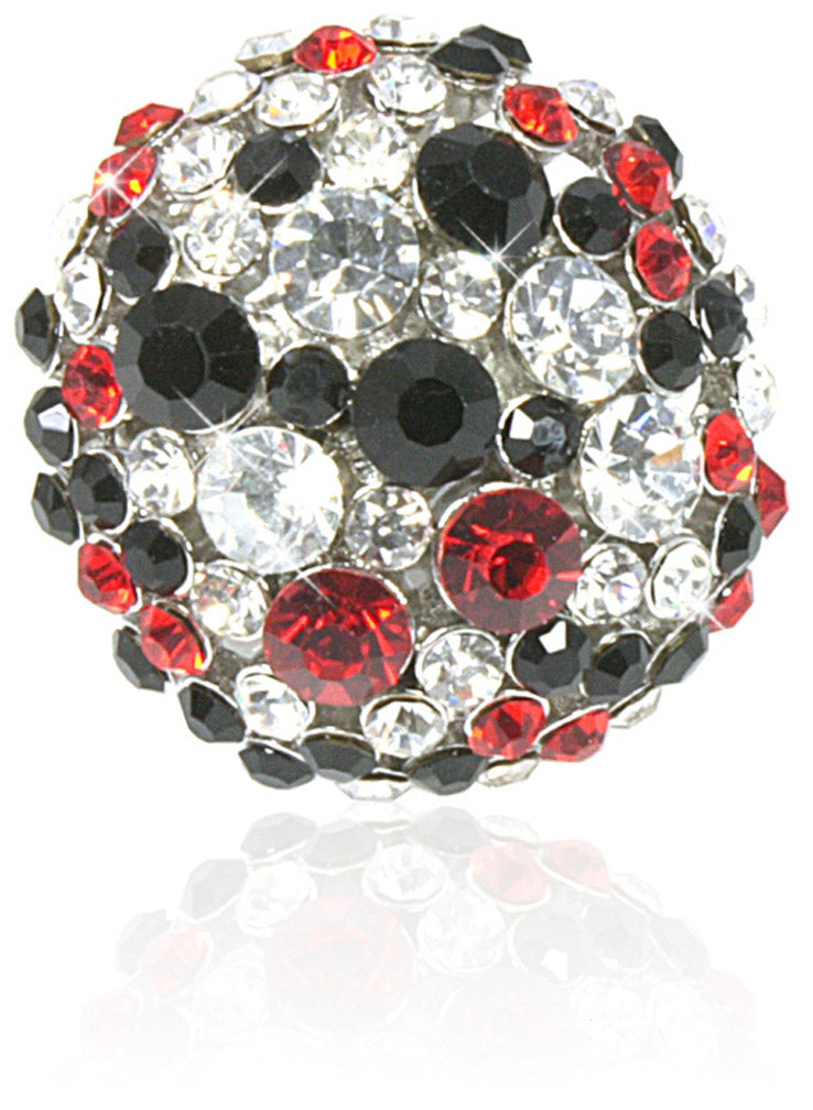 Husker Blingies Dome Crystal Stretch Ring