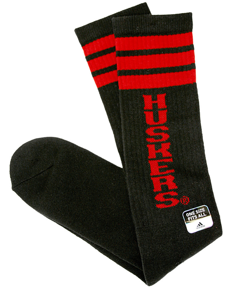 Adidas Black and Red Stripped Tube Sock