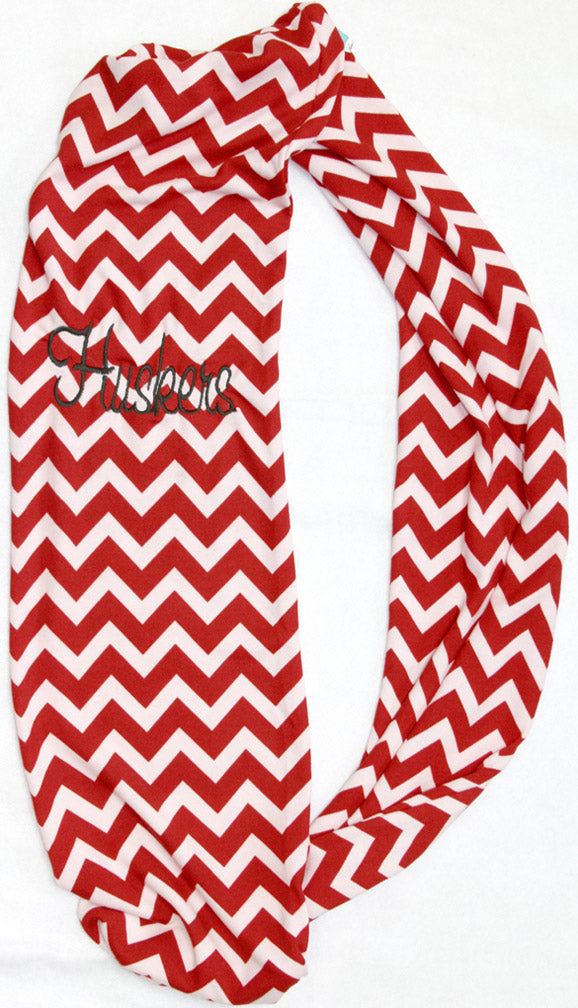 Red Chevron HUSKER Scarf