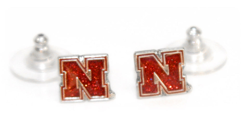 Husker Glitter Stud Earrings