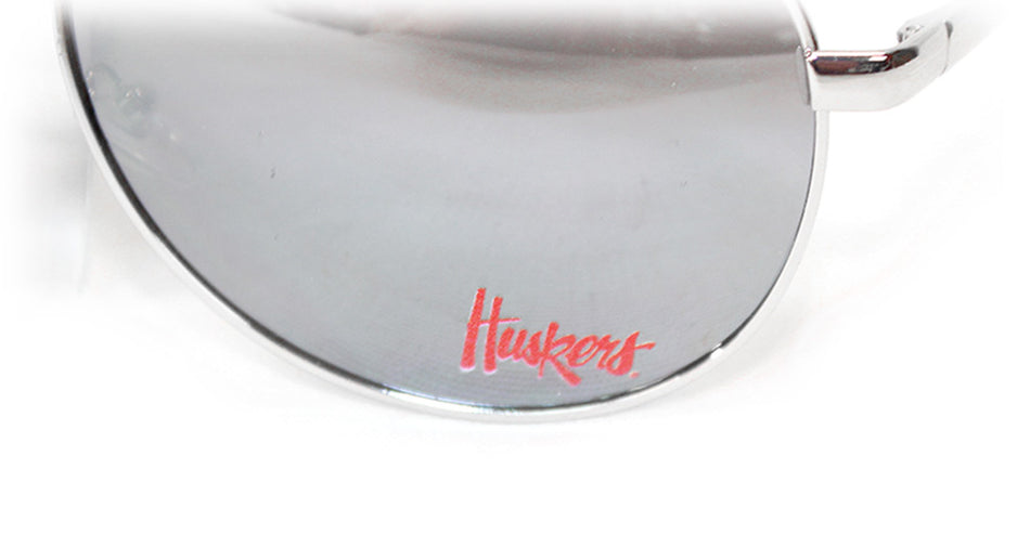 Aviator Huskers Logo Sunglasses