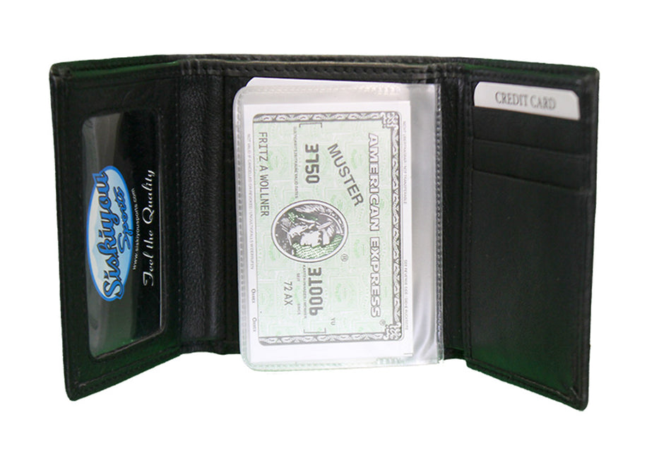 Husker Leather Tri-Fold Wallet