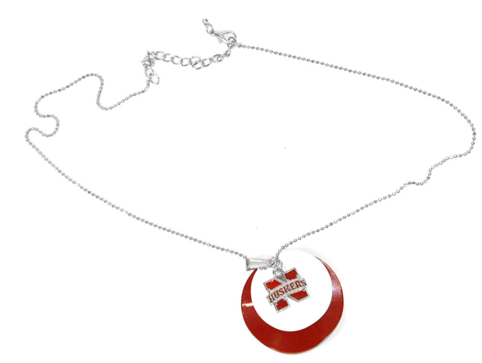 Red and White Iron N Necklace