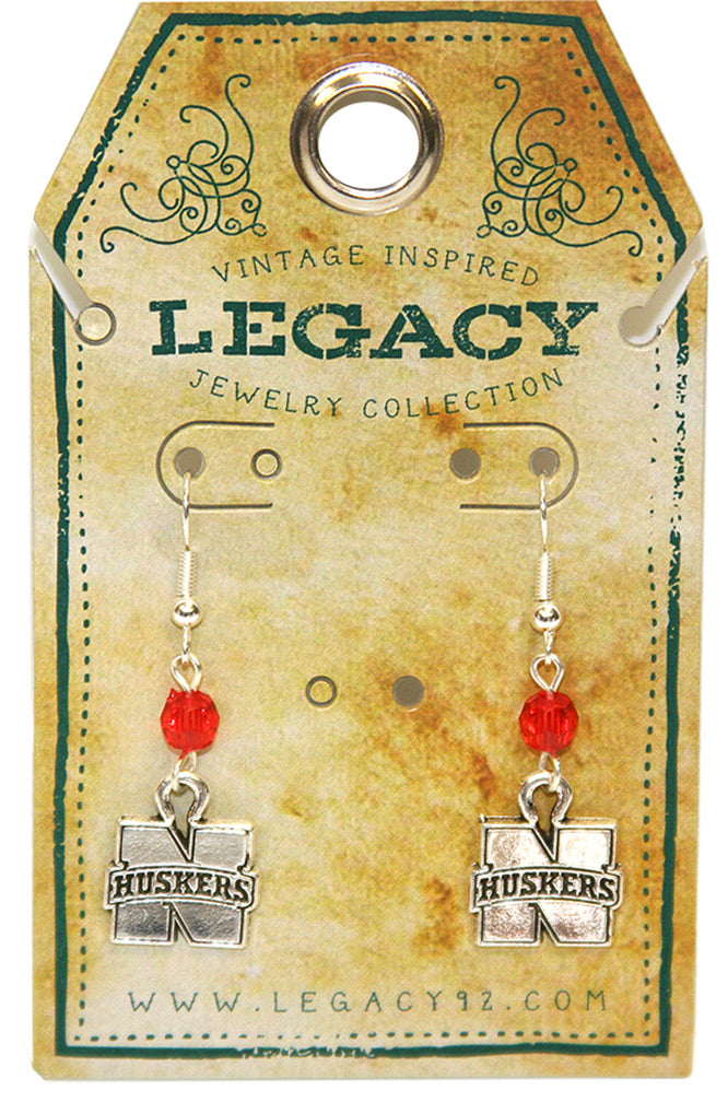 N Huskers Crystal Drop Earrings
