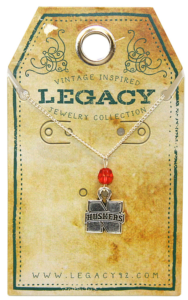 N Huskers Crystal Drop Necklace