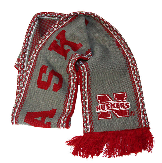 Adidas Nebraska  Huskers Jaquard Scarf