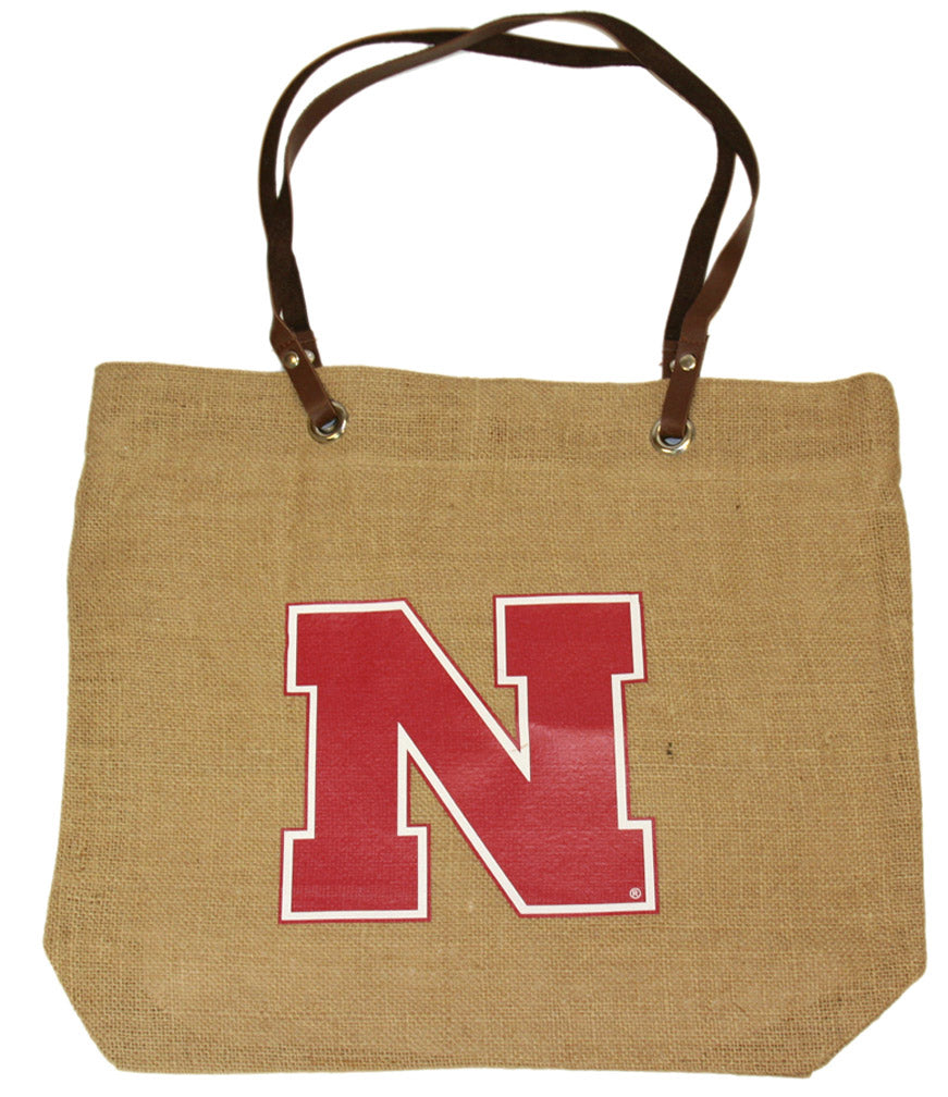Nebraska Burlap Tote
