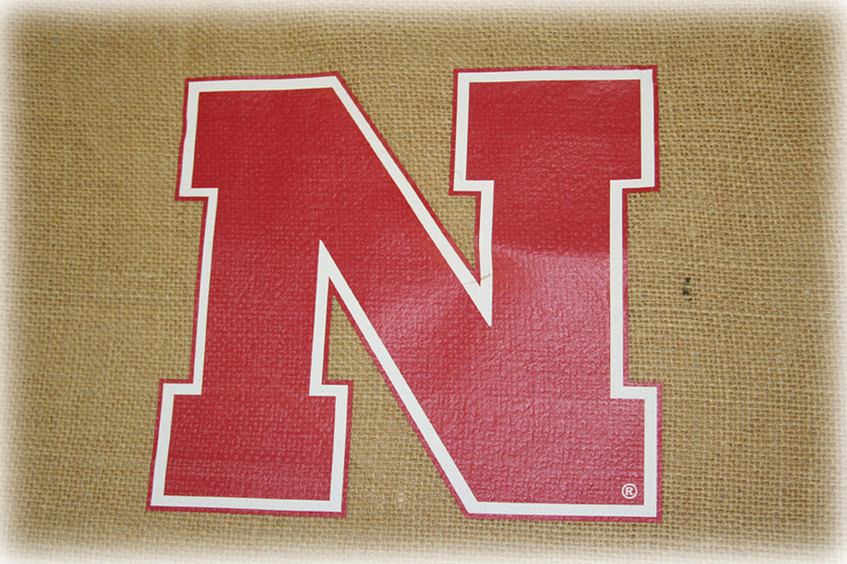 Nebraska Burlap Tote
