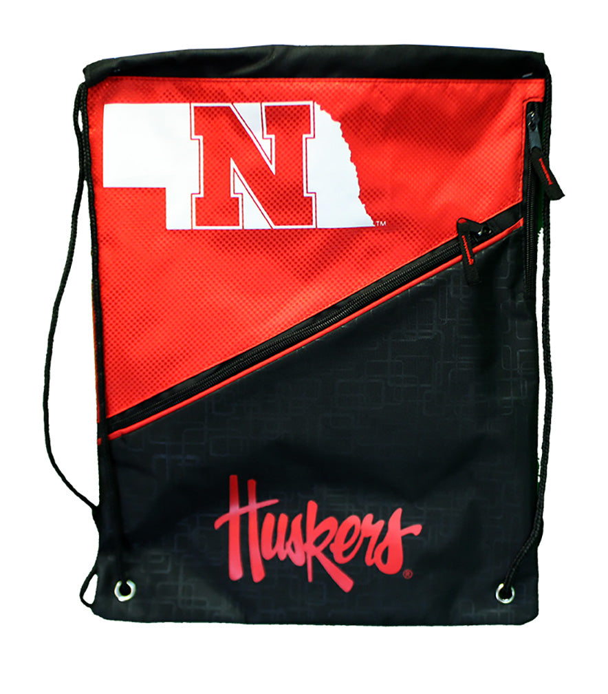 Huskers Diagonal Zipper Backsack