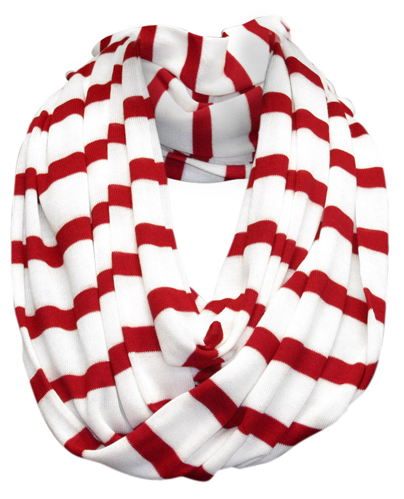 Scarlet N Cream Striped Infinite Scarf