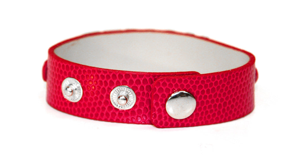 Beaded Huskers Red Snakeskin Cuff Bracelet