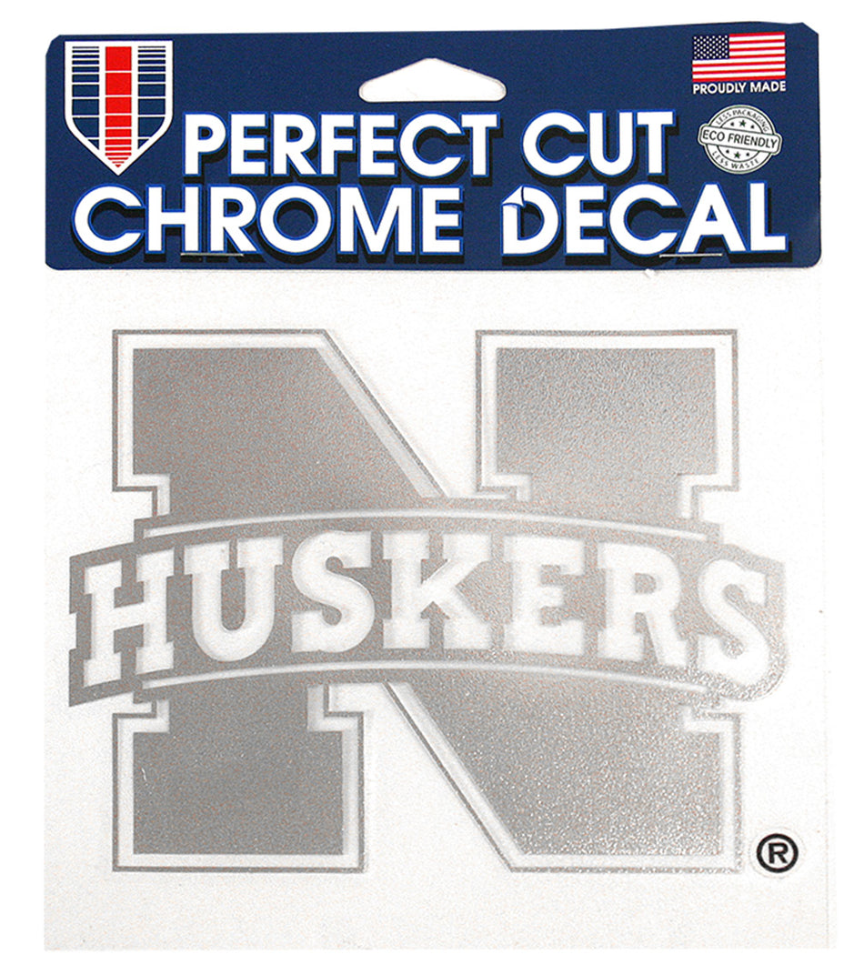 N Huskers 6 Inch Chrome Decal