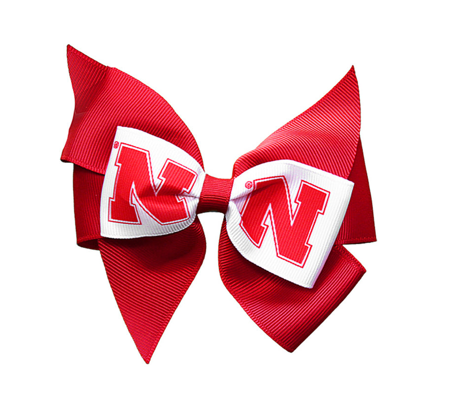 Nebraska Cheer Bow Hair Clip