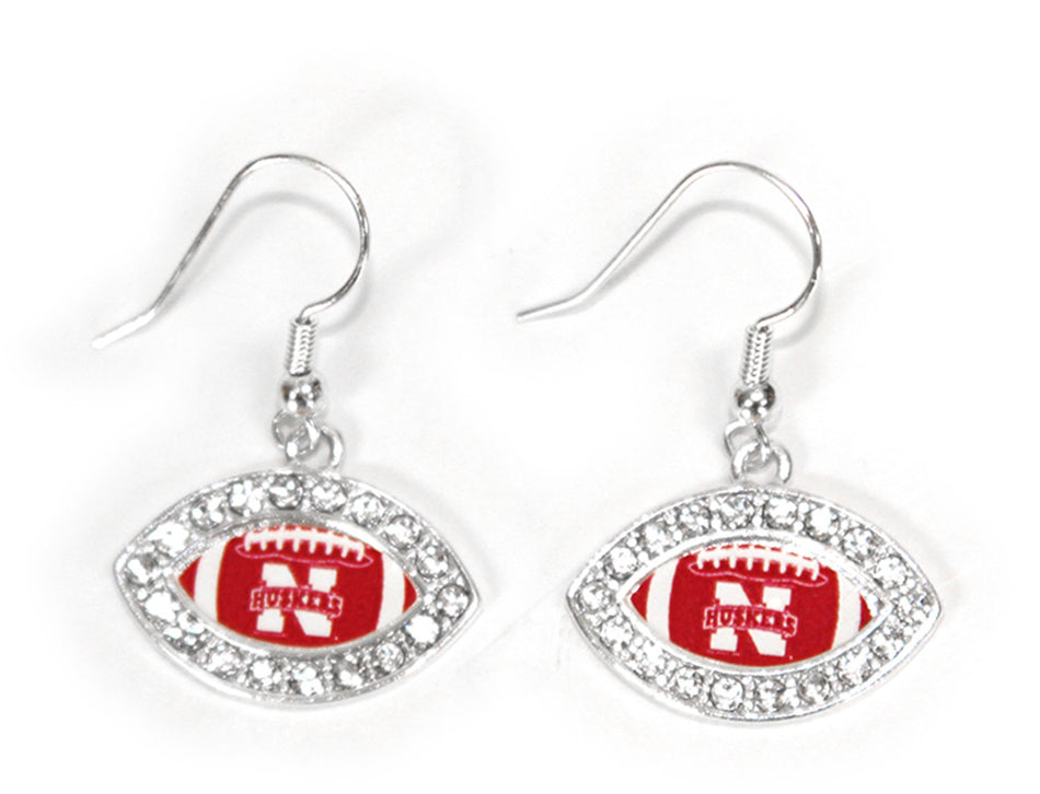 Nebraska Football Rhinestone Earrings