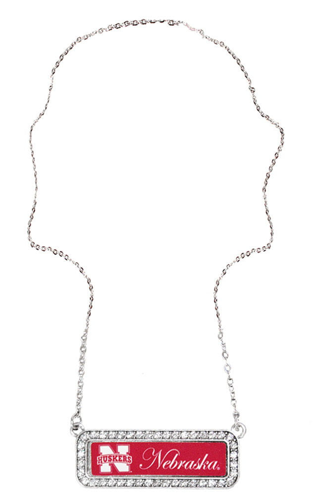 Nebraska Rhinestone Bar Necklace