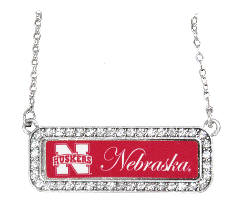 Nebraska Rhinestone Bar Necklace