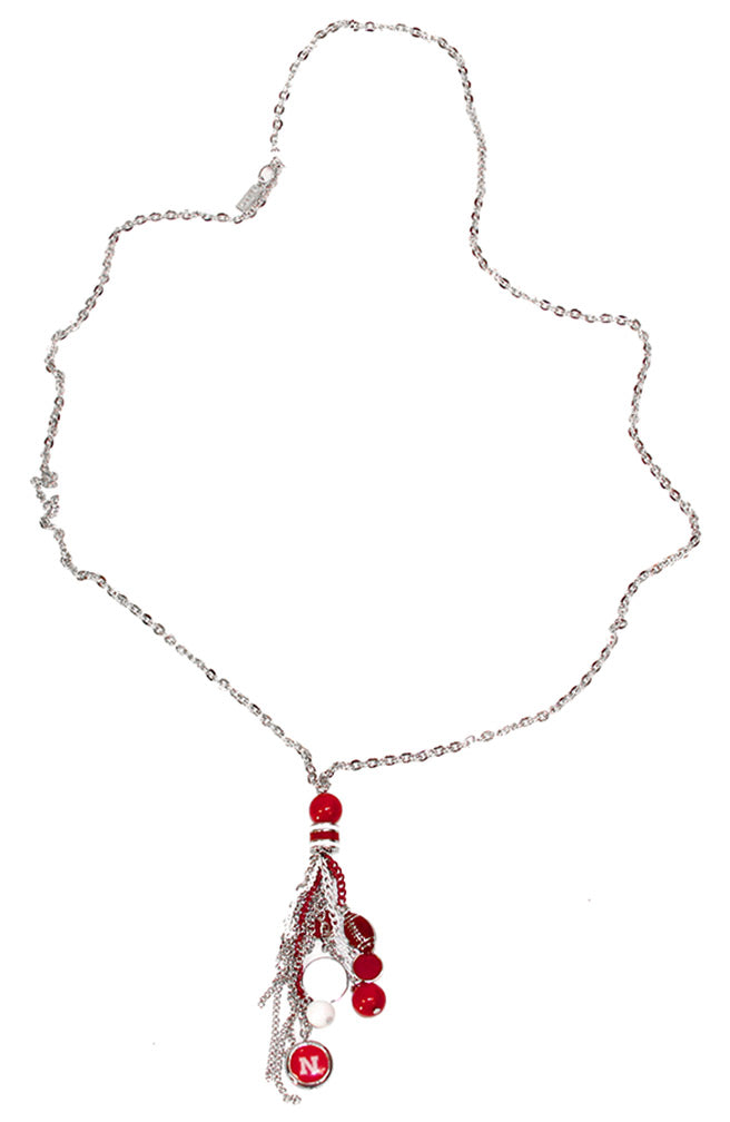 Husker Tassel Fringe Charm Necklace