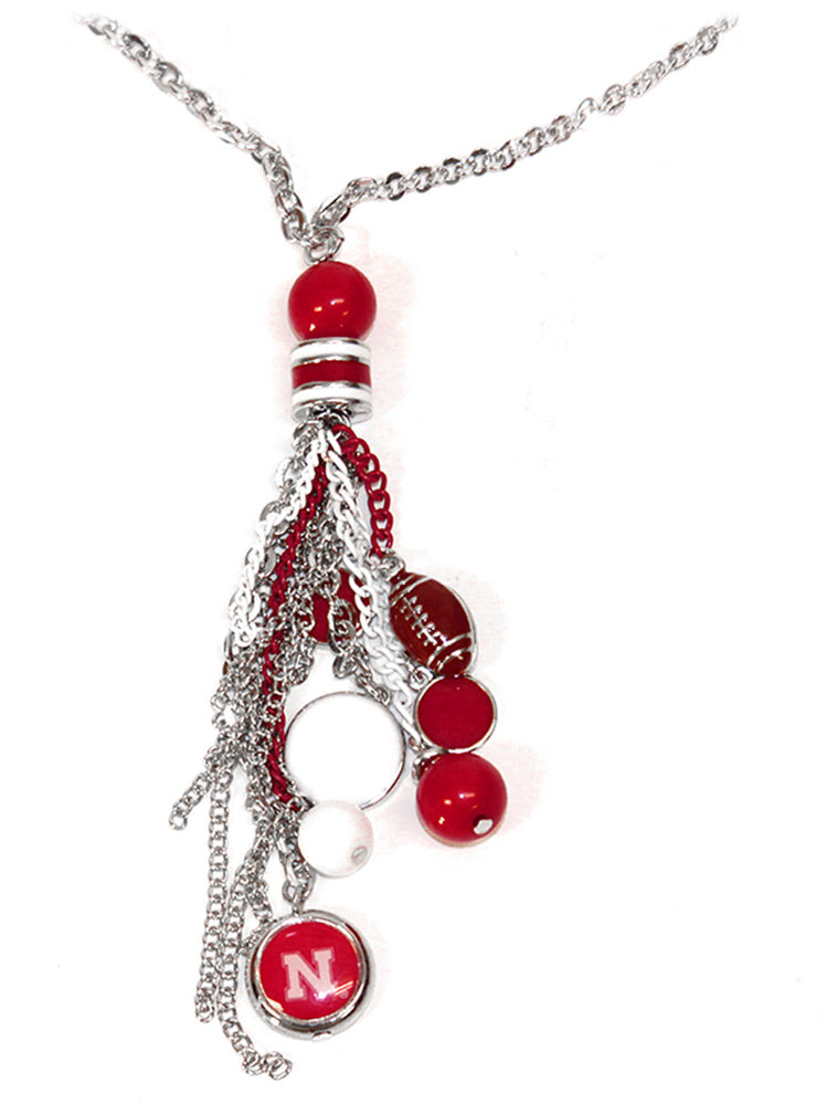 Husker Tassel Fringe Charm Necklace