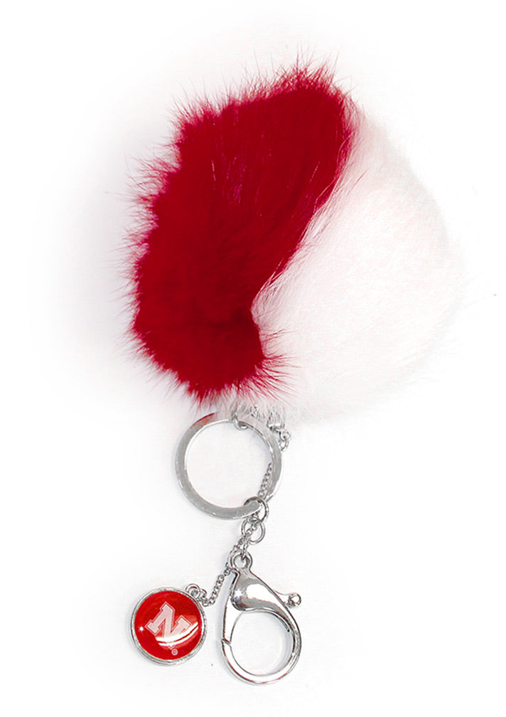 Husker Furry Pom Keychain N Charm