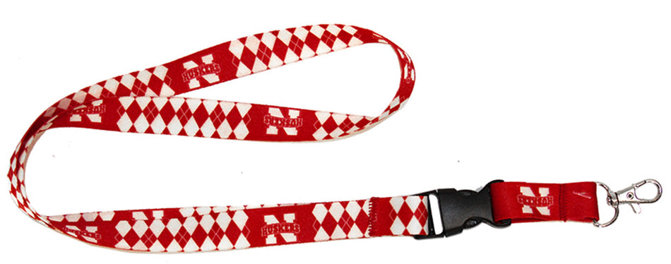 Nebraska Argyle Lanyard