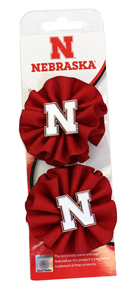 Nebraska N Ribbon Bow Clip