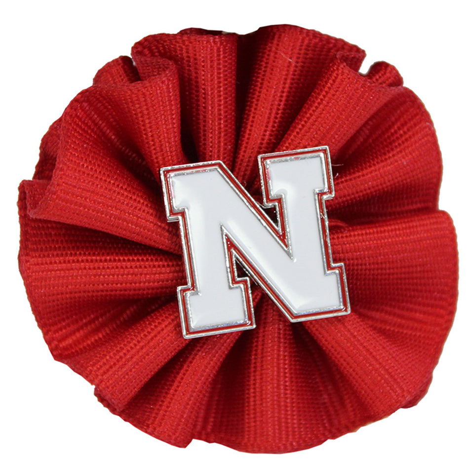 Nebraska N Ribbon Bow Clip