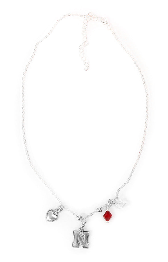 Beaded Heart N Charms Necklace